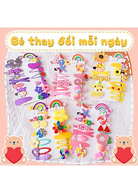 Set 14 kẹp tóc mái nhiều màu dễ thương cho bạn gái