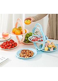 Khay Đĩa Mứt Gấp Gọn Để Bàn - Tích Hợp 3 đĩa Đựng Hoa Quả, Bánh Kẹo, Mứt Tết - Chất Liệu Nhựa ABS Cao Cấp  Chính Hãng MINIIN- Giao Màu Ngẫu Nhiên