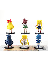Bộ 6 đồ chơi mô hình Thủy Thủ Mặt Trăng Sailor Moon cao 7 cm (tặng kèm chân đế)