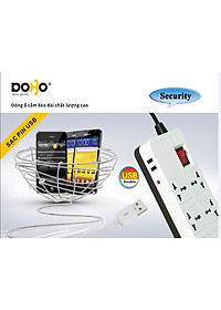 Ổ Cắm Dài 3 Lỗ Kèm Cổng USB Dobo Electric Korea (16A - 3m) - Trắng