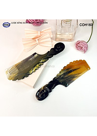  Lược Sừng Vân Nưa Chuôi Cuốn (Size: XL-20cm) Họa Tiết Uốn Lượn Sắc Sảo, Chăm sóc tóc - COH160