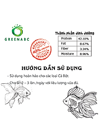 Thức ăn Cá Bột, Cá Thủy Sinh GREENABC - Protein 40 giúp tăng size, tăng màu - Hộp 200g