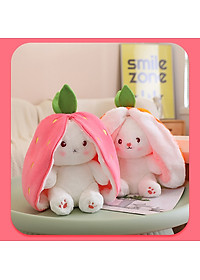 Gấu bông thỏ cà rốt 2 in 1, thú nhồi bông dâu cosplay cao cấp