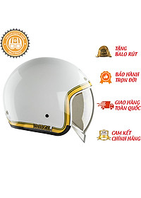 Nón bảo hiểm Royal M139 kính âm V10 trắng line vàng