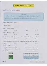 Combo Sách - Đề kiểm tra Tiếng Việt 1 học kì I + II ( Cánh Diều )