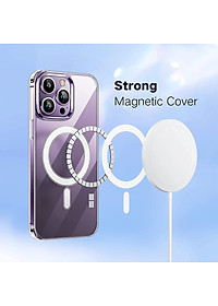 Ốp lưng chống sốc trong suốt hỗ trợ sạc Maqsafe cho iPhone 14 Pro Max (6.7 inch) hiệu Memumi Maqsafe Magetic Case siêu mỏng 1.5mm, độ trong tuyệt đối, chống trầy xước, chống ố vàng, tản nhiệt tốt - hàng nhập khẩu