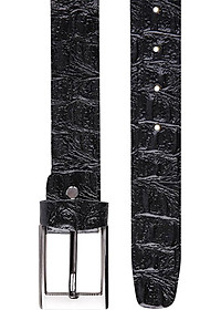 Thắt Lưng Nam Vân Cá Sấu 1 Lớp Huy Hoàng HT4123 (120 x 4 cm) - Đen