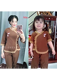 Đồ Lam Đi Chùa # Tim Phối # Đồ Bộ Nữ Mẹ Và Bé # Quần Áo Bé Gái