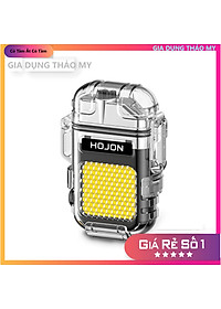 Bật lửa điện độc lạ sạc pin công nghệ điện tử tạo 4 tia plasma chống gió có đèn led chống nước