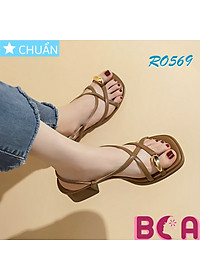 Giày sandal nữ đế thấp 3p RO569 ROSATA tại BCASHOP kết hợp kiểu xỏ ngón có điểm nhấn tại ngón cái độc đáo và thời trang