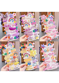 Set 14 Kẹp Tóc Nhiều Màu Sắc, Họa Tiết Đa Dạng Đáng Yêu Cho Bé