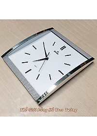 Đồng Hồ KIM TRÔI EASTAR Mặt Kính Cong Cao Cấp - Mặt Chữ nhật Ánh Kim - Tặng Pin Maxell - BH 1 Năm - Decor Trang Trí Treo Tường