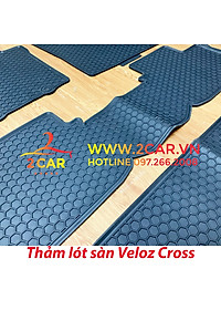 Thảm sàn, Thảm lót sàn xe Toyota Veloz Cross 2022 2023 cao su đúc, vân tổ ong, không mùi, MẪU NISSIN