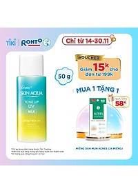Sữa chống nắng nâng tông dành cho da dầu/hỗn hợp Sunplay Skin Aqua Tone Up UV Milk (Mint Green) (dành cho da sáng, có khuyết điểm đỏ) (50g)