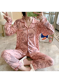 Bộ Ngủ Pijama Nữ MẪU 2023 Bộ Mặc Nhà,Bộ Đồ Ngủ Chất Cotton Tơ Sữa Dài Tay Gầy, Béo ,Bầu Bí Nhỏ ,Sau Sinh Mặc Thoải Mái