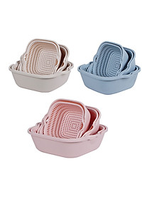 Bộ Thau Rỗ Đựng Rau Củ Quả Đa Năng Chất Liệu Nhựa PP Nguyên Sinh Chuẩn Nhật , EU Đảm Bảo An Toàn Cho Sức Khỏe - Hàng Việt Nam