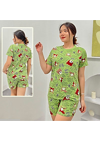 Đồ bộ mặc nhà quần đùi DN2 - Đồ bộ cotton quần đùi mặc nhà - Bộ đồ nữ mặc nhà