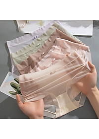 Combo 3 Quần lót nữ lụa tàng hình,đũng kháng khuẩn,co giãn 4 chiều,mềm mại,thoáng mát, cạp cao không lộ viền