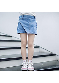 Quần jean ngắn giả váy cho bé gái Easy Baby, váy jean thời trang cho bé từ 14-26kg (JS-425G)