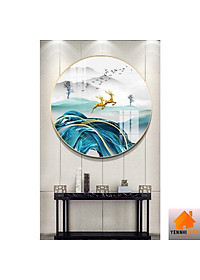 Tranh tròn treo tường, ️XẢ 10 MẪU Tranh tráng gương tròn - tranh tròn tráng gương, tranh tròn trang trí phòng