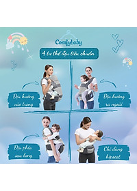 Địu ngồi cao cấp 4 tư thế  2 trong 1 Comfybaby CF818