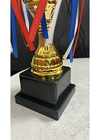 Cúp thể thao A238 , cúp vô địch cao 34cm bằng nhựa cứng kèm dây tua rua đẹp mắt, cúp trao giải giá rẻ