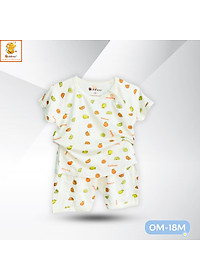 Bộ sơ sinh cài giữa cotton tay ngắn cho bé trai bé gái BB143