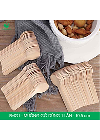 FMG1 - Combo 200 Muỗng gỗ ngắn 10.5 cm dùng 1 lần - Thìa gỗ ngắn dùng 1 lần tiện lợi thân thiện môi trường