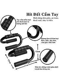 Dụng Cụ Tập Chống Đẩy Cầm Tay Màu Đen Chính Hãng Amalife - Dụng Cụ Hít Đất Cầm Tay Cao Cấp Bằng Thép Cứng Đen Huyền Bí