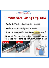 Bộ nẹp bước chân trong ngoài vân Cacbon xe Ranger 2016-2017-2018-2019-2020 chống trầy làm đẹp ô tô