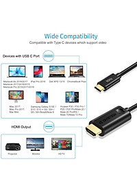 Dây cáp chuyển đổi cổng PD Type-C ra cổng HDMI chuẩn 4K dài 180cm hiệu CHOETECH CH009 cho điện thoại Macbook (Tốc độ ổn định 10Gbps@60Hz, Video chất lượng độ phân giải cao 4K) - Hàng chính hãng