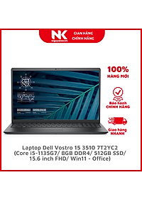 Laptop Dell Vostro 15 3510 7T2YC2 (Core i5-1135G7/ 8GB DDR4/ 512GB SSD/ 15.6 FHD/ Win11 + Office) – Hàng Chính Hãng
