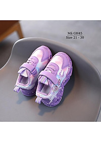 Giày thể thao bé gái có đèn LED phát sáng họa tiết Elsa thiên thần xinh xắn và dễ thương 1 2 3 4 5 tuổi phong cách GH45