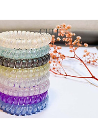 Dây cột tóc lò xo co giãn, nhựa dẻo xoắn nhiều màu xinh xắn - Culi accessories