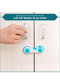 Combo 4 Khóa tủ lạnh, chốt an toàn tủ lạnh, ngăn kéo, tủ đồ. Khóa cửa tủ an toàn cho bé. Chất liệu nhựa cao cấp