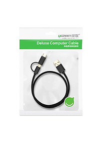 Dây Micro-USB đa năng 2 trong 1 kèm đầu chuyển USB Type C UGREEN US142 - Hàng Chính Hãng