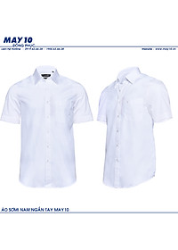 Áo sơ mi nữ sợi tre cộc tay màu trắng May 10 mã 010221156WON