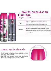 Xịt bọt đa năng vệ sinh nội thất ô tô xe hơi tẩy vết bẩn bề mặt nỉ da nhựa vải Flamingo 650ml F002