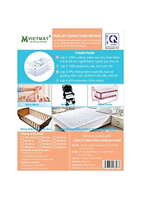Tấm lót chống thấm cho bé VIETMAT các size 50x70, 60x90, 70x100, 70x110, 70x120, 70x130 và 80x120cm