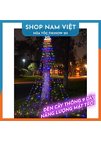 Đèn Sao Thả 9 Dây Năng Lượng Mặt Trời Trang Trí Giáng Sinh, Năm Mới