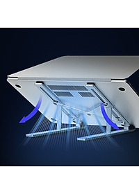 Giá đỡ Aluminum Wiwu S400 cho Macbook laptop 13 inch đên 15.5 inch giúp tản nhiệt thiết kế nhôm nguyên khối - Hàng nhập khẩu