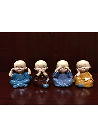 Bộ tượng 4 chú tiểu-tượng phật phong thủy,trang trí xe ô tô