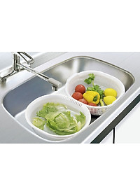 Bộ 01chậu & 01rổ nhựa Oval Sanada Seiko 5.3L cao cấp có tay cầm tiện dụng - Hàng nội địa Nhật Bản.