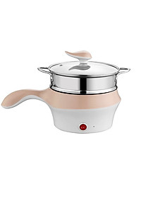 Nồi lẩu điện mini chống dính có tay cầm, xửng hấp đa năng - JL
