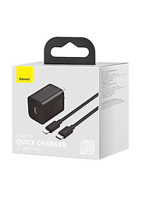 Bộ Cốc sạc và Cáp sạc nhanh Baseus Super Si PD 20W CCCJGCC for iPhone 12 (Hàng chính hãng)