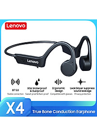 Tai Nghe Lenovo X4 Kiểu Dáng Máng Tai TWS Không Dây BT5.0 IP56 Chống Nước Chống Ồn Uốn Cong 360 °