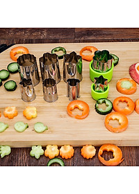 Bộ Dụng Cụ Cắt Tỉa Rau Củ Quả Inox 8 Món, Bộ Khuôn Cắt Tạo Hình Rau Củ Quả, Khuôn Làm Bánh - Hàng Loại 1 - Chính Hãng MINIIN