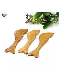 COMBO 2 Dụng Cụ chuyên dụng Mát xa ngón tay, cạo gió ấn huyệt bằng Gỗ Bách Xanh hình cá mập (MH876) Chăm sóc sức khỏe