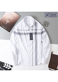 Áo Sơ Mi Nam Trắng Công Sở Thương Hiệu ANTON  Dài Tay Họa Tiết Kẻ Sọc Cotton - AT205