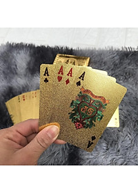 Bộ Bài PVC Mạ Vàng 24K Mạ Bạc Cao Cấp Chất Liệu Đàn Hồi, Bộ Bài Tây Poker Polieste Không Thấm Nước, Hàng Chính Hãng